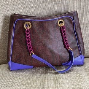 ETRO purple,brown paisley purse. AMAZING CONDITION